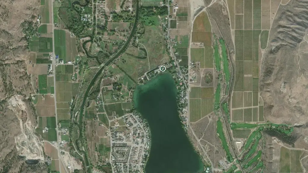 Aerial view of Apple Beach RV Park and surroundings