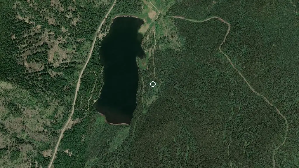 Aerial view of Gunderson Meadows Campground and surroundings