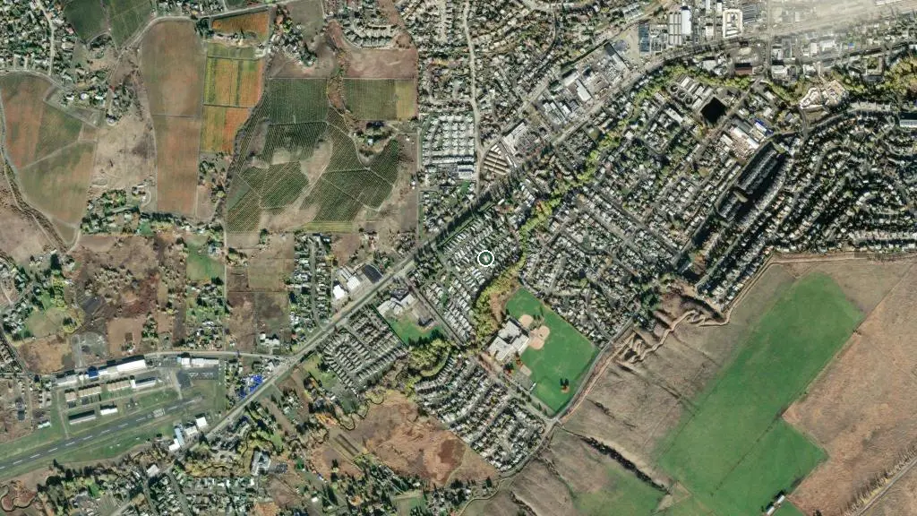 Aerial view of Big Chief RV Park and surroundings