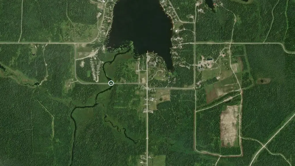 Aerial view of Veilleux Camping & Marina and surroundings