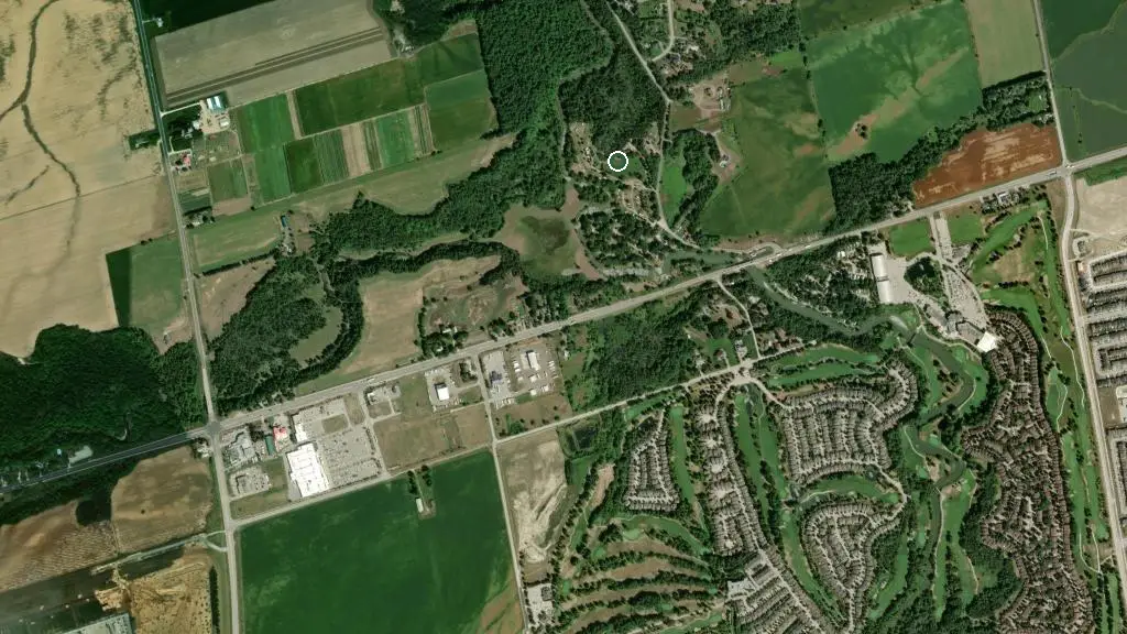 Aerial view of Nicolston Dam and surroundings