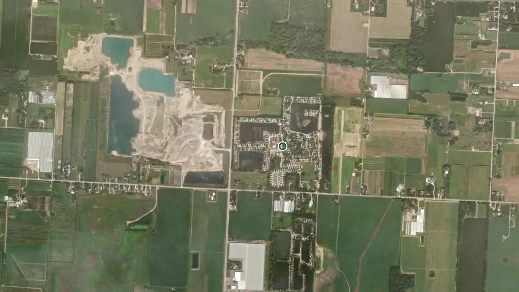 Aerial view of Leisure Lake and surroundings
