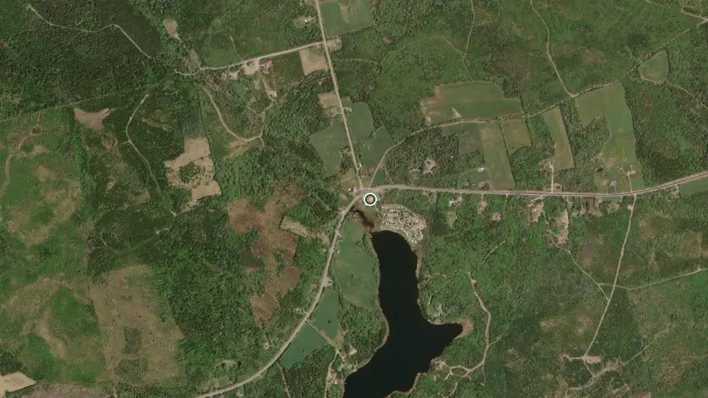 Aerial view of Rawdon Gold Mines Campground and surroundings