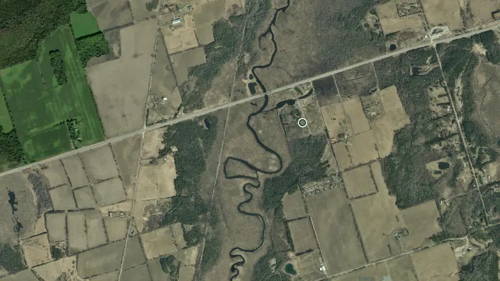 Aerial view of Trout Water Family Camping and surroundings