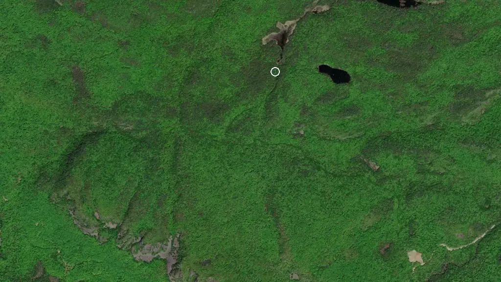 Aerial view of Hakon Lien Cabin and surroundings