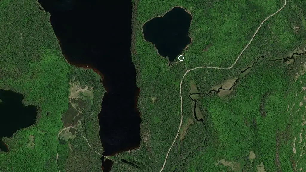 Aerial view of Raccoon Lake Campground and surroundings