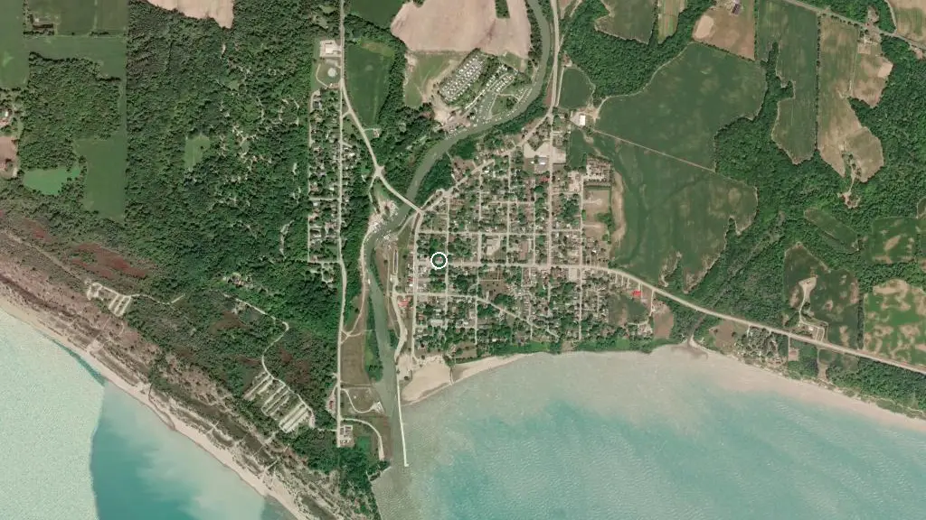 Aerial view of Big Otter Marina & Campground and surroundings