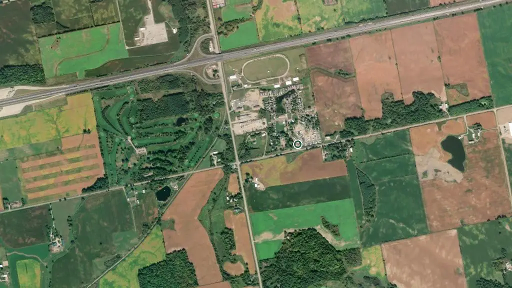 Aerial view of Golden Pond RV Resort and surroundings