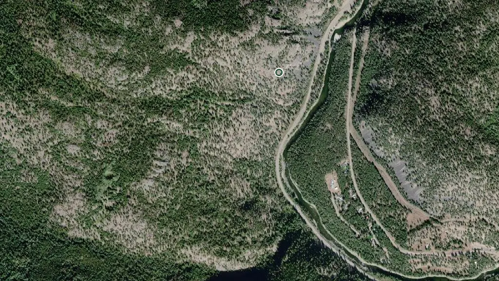 Aerial view of Bromley Rock Provincial Park and surroundings