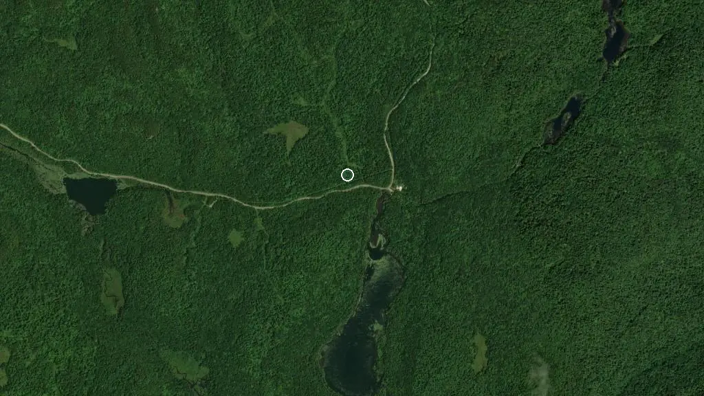 Aerial view of Camping secteur Lac-Caché | Sépaq | Parc national de Mont-Tremblant and surroundings