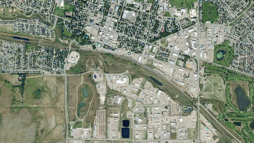 Aerial view of Kiwanis Campground and surroundings