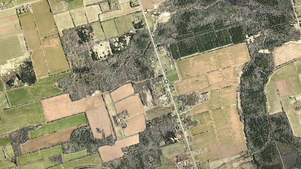 Aerial view of Harrington Family Campground & R.V. Park and surroundings