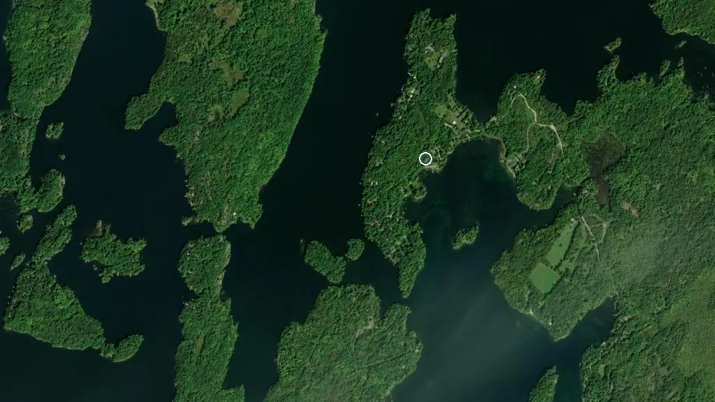 Aerial view of Irwin’s Cabins Inc. and surroundings