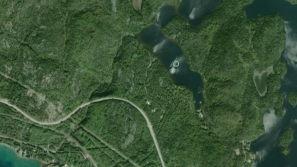 Aerial view of Rainbow Falls Provincial Park and surroundings