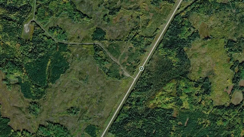 Aerial view of Groat Creek Campground and surroundings