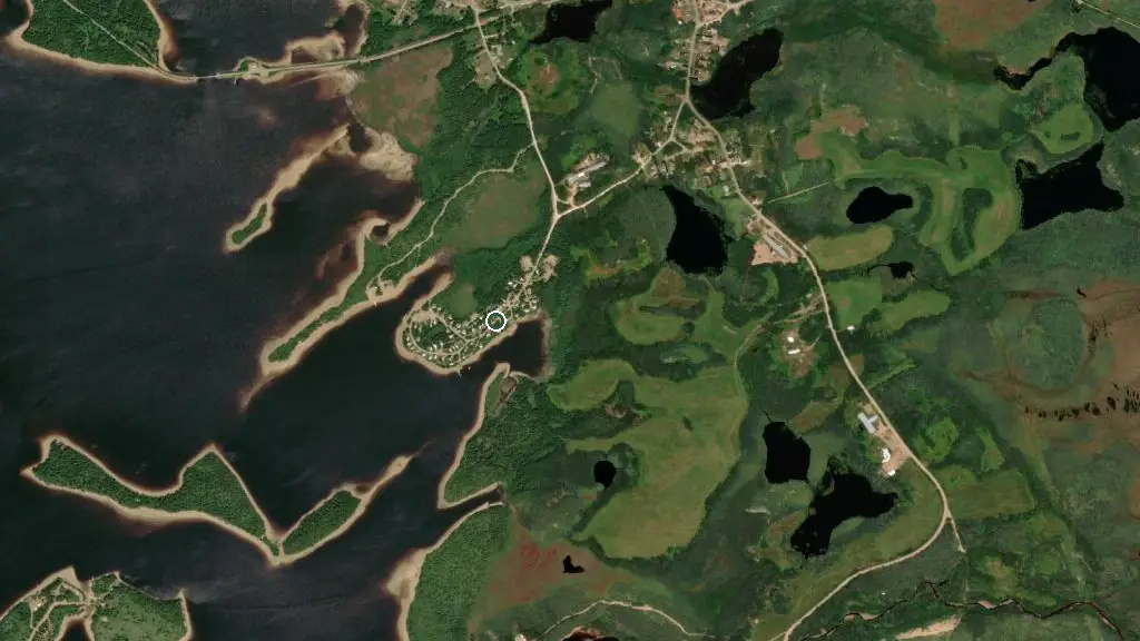 Aerial view of Grand Lake Tourist Park and surroundings