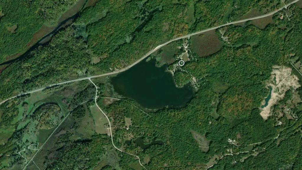 Aerial view of McGowan Lake Campground and surroundings