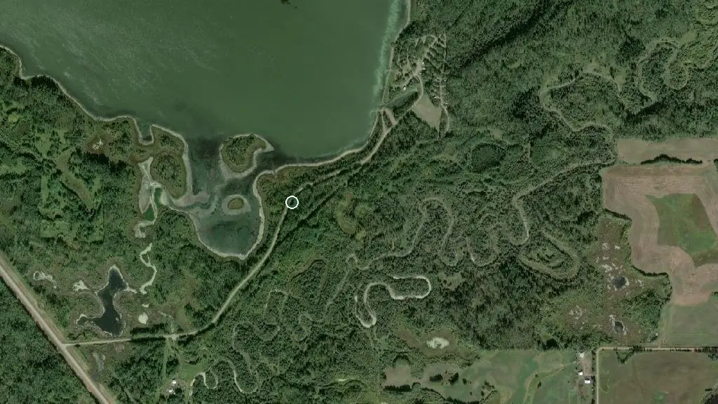 Aerial view of George Lake Recreational Area and surroundings