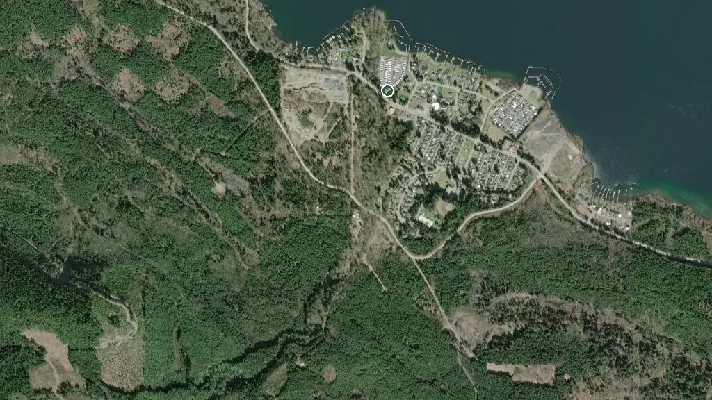 Aerial view of Honeymoon Bay RV Park (Private) and surroundings
