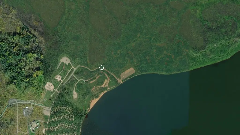 Aerial view of Gregoire Lake Provincial Park and surroundings