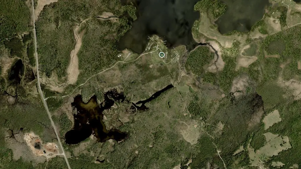 Aerial view of White Cedars on Constant Lake and surroundings