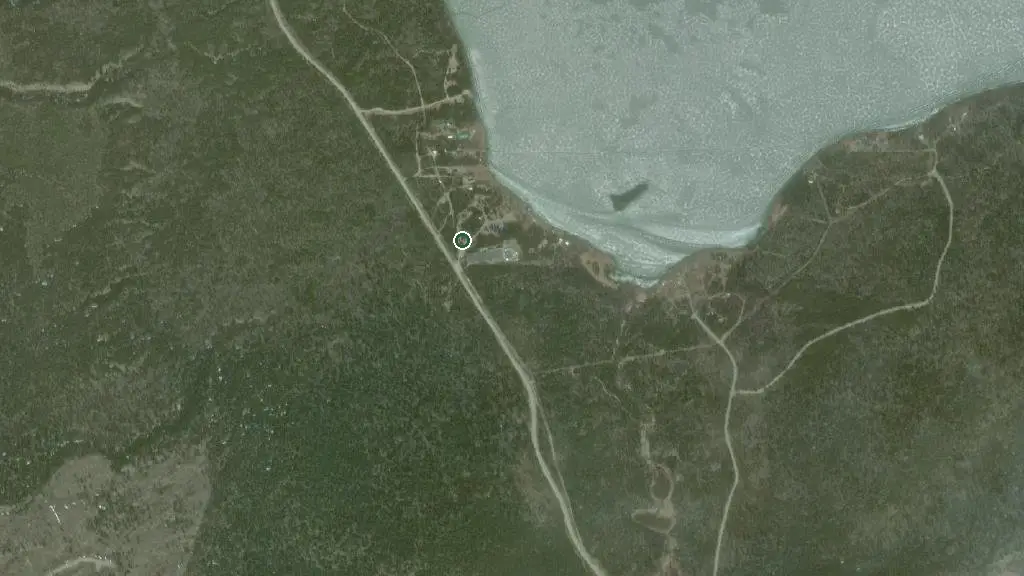 Aerial view of Barney's Lakeside Resort & Bistro and surroundings