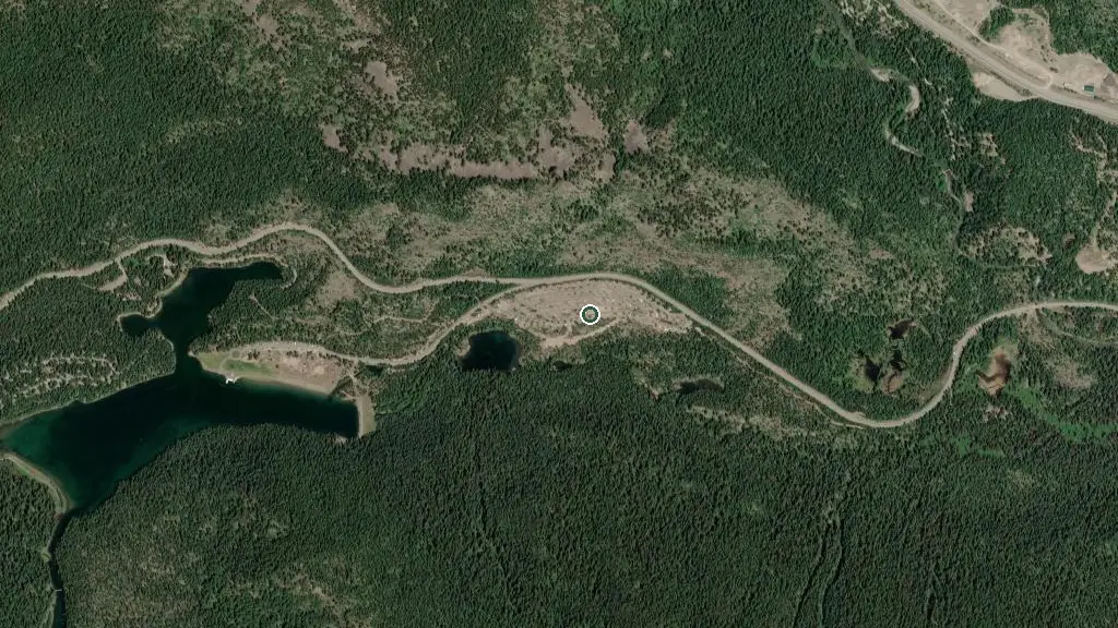 Aerial view of Skyview Campground and surroundings
