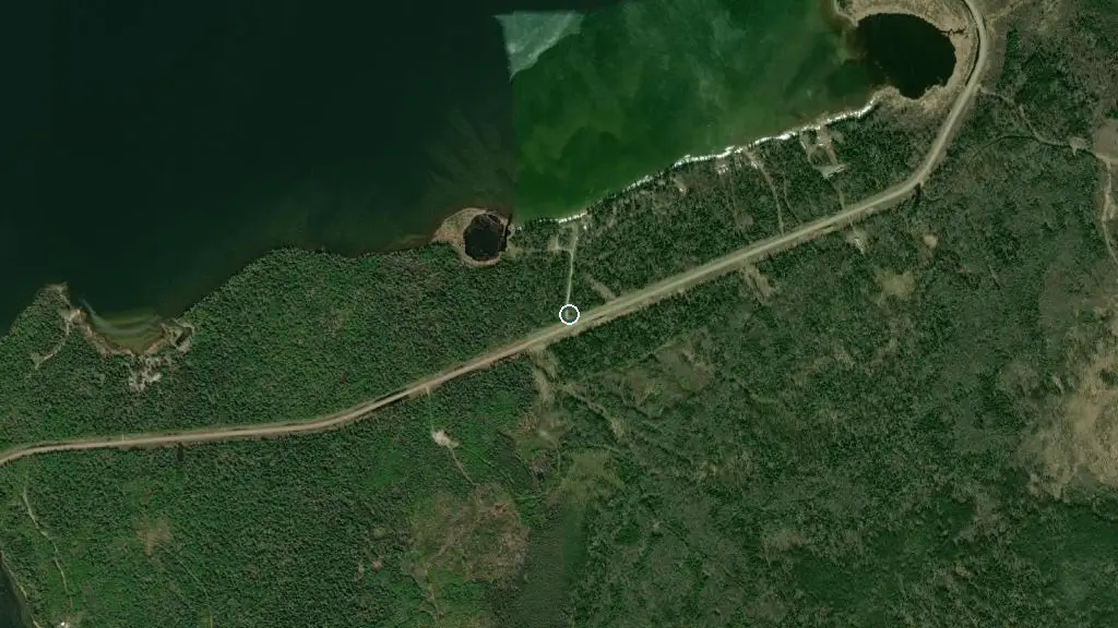 Aerial view of Sand Beach Campground and surroundings