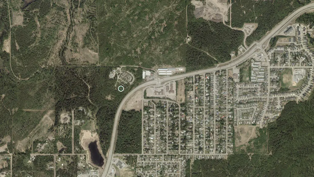 Aerial view of Blue Cedars RV Park & Campground and surroundings