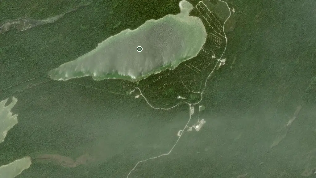 Aerial view of Birches Campsites- Bruce Peninsula National Park and surroundings