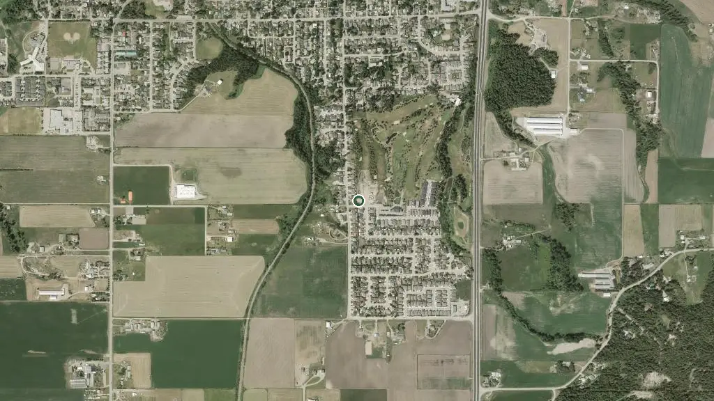 Aerial view of The Royal York Golf & RV Park and surroundings