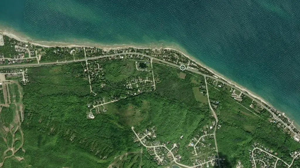 Aerial view of Craigleith RV Resort and surroundings