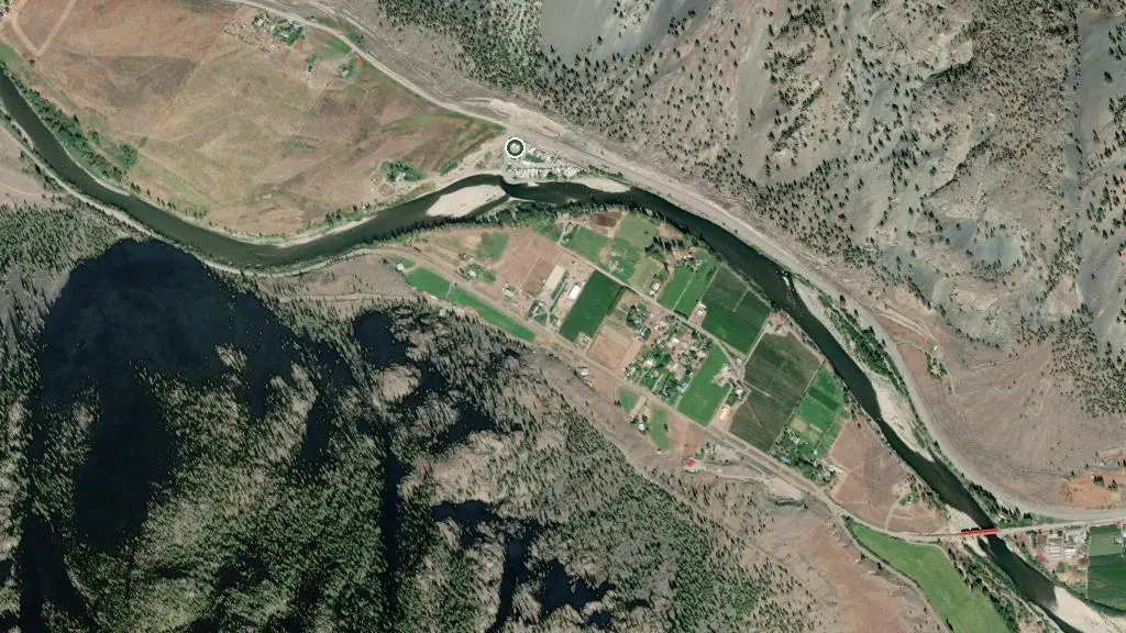 Aerial view of River Valley RV Park and surroundings
