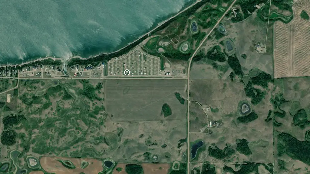 Aerial view of BarW RV Resort and surroundings