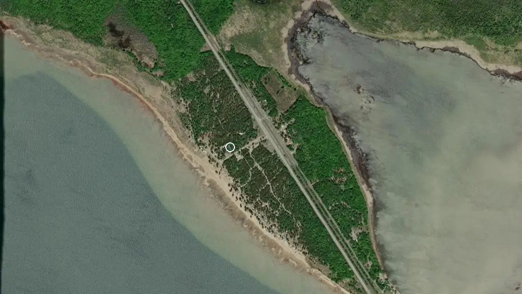 Aerial view of Ojibway Tent & Trailer Park and surroundings