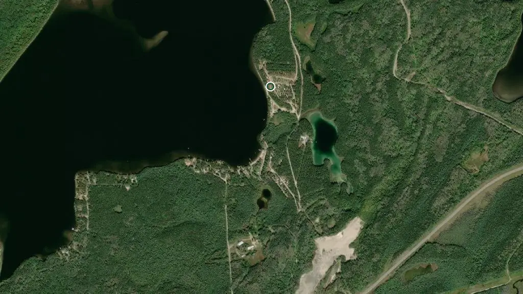 Aerial view of Wild Goose Lake Campground and surroundings