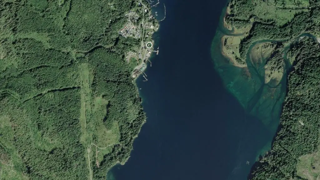 Aerial view of Seaside RV Campground and surroundings
