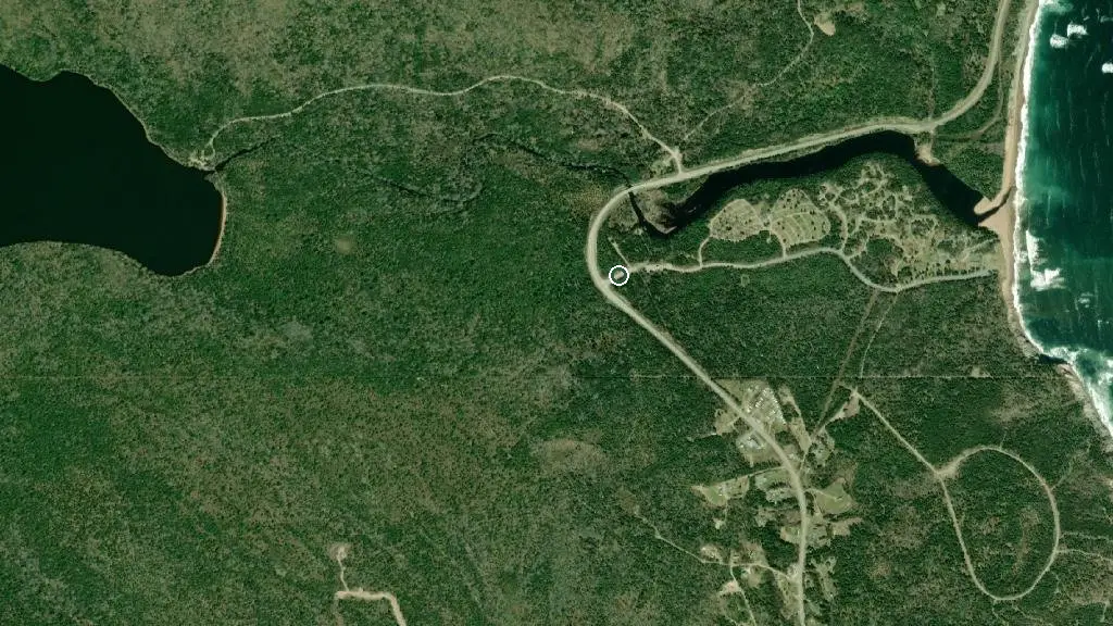 Aerial view of Broad Cove Campground and surroundings