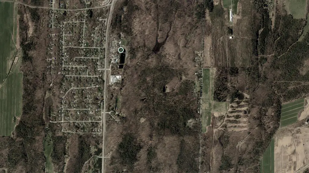 Aerial view of Camping Saint-Alphonse and surroundings