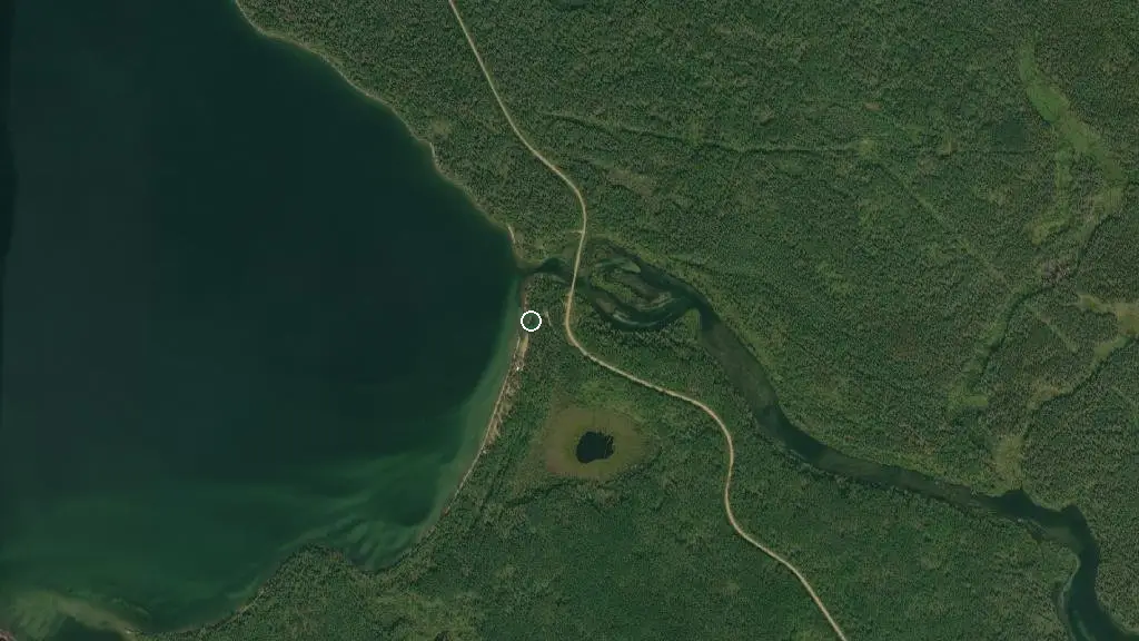 Aerial view of Cold River Campground and surroundings