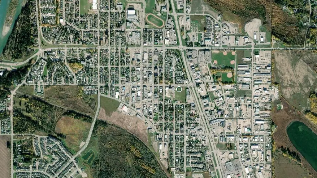 Aerial view of Horburg Provincial Recreation Area and surroundings