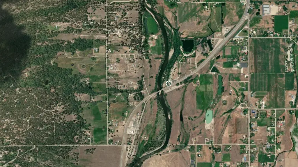 Aerial view of Angler’s Roost RV & Campground and surroundings