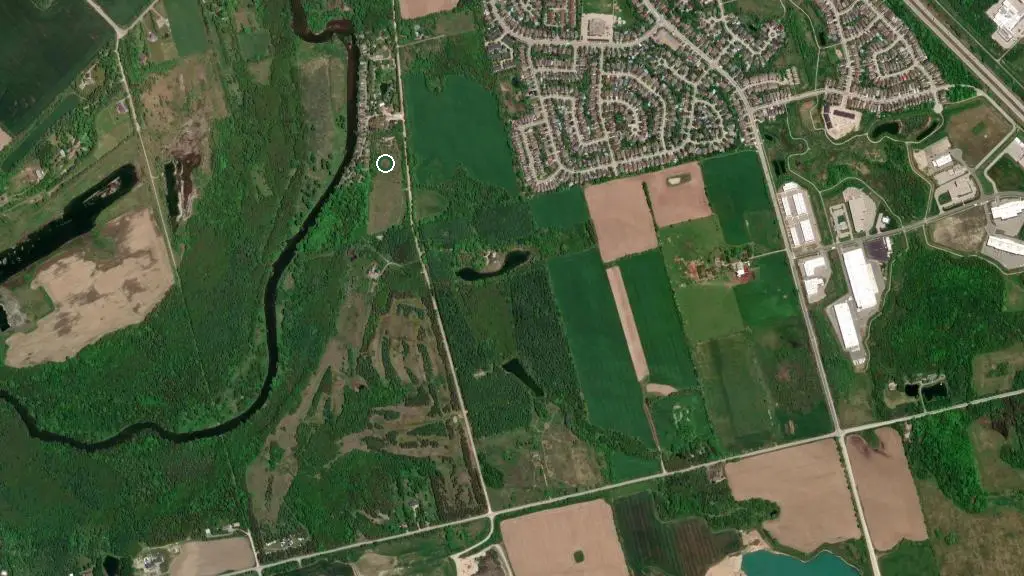 Aerial view of River Bend Park and surroundings