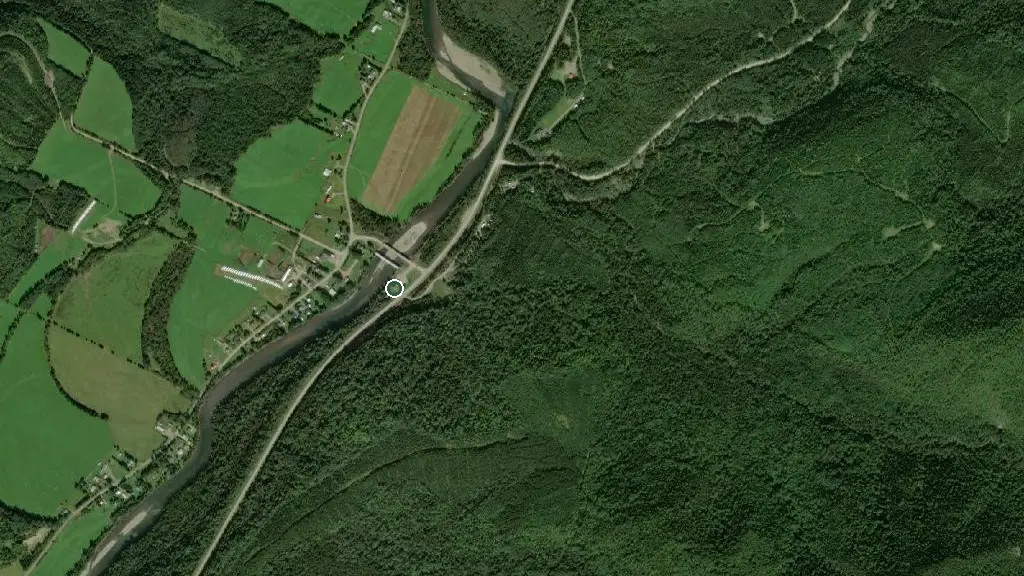 Aerial view of Camping Petite Cascapédia and surroundings