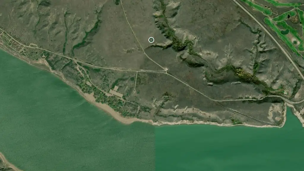 Aerial view of Saskatchewan Landing Provincial Park and surroundings