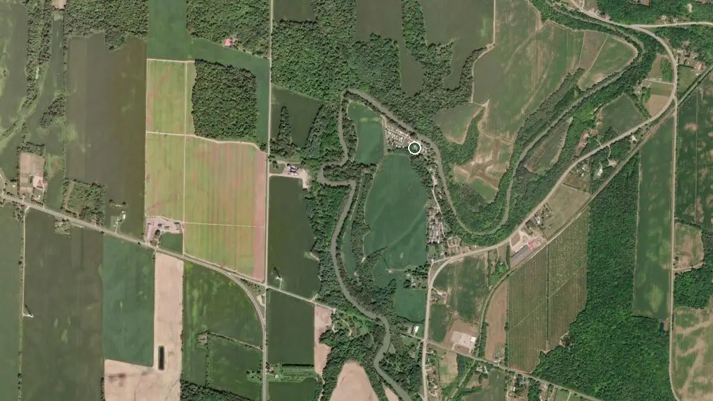 Aerial view of Trailer park and surroundings