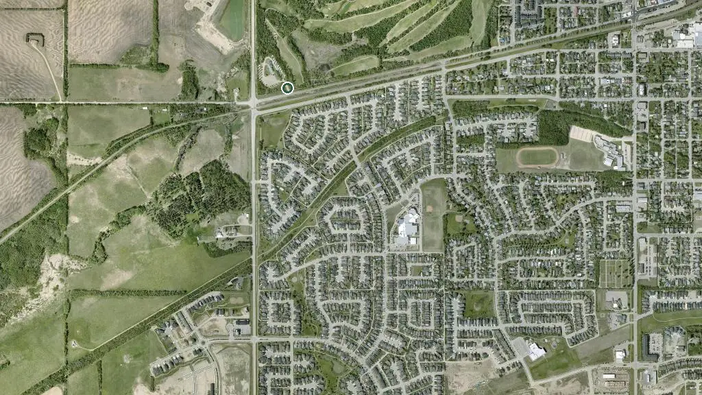 Aerial view of SLGCC 19th Hole RV Campground and surroundings
