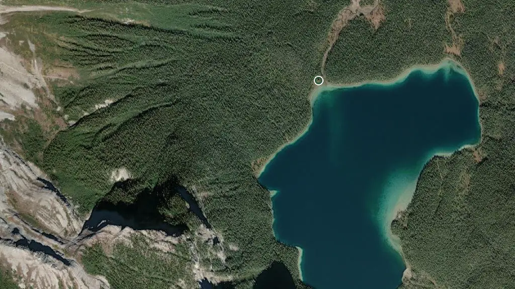 Aerial view of Pinto Lake Campground and surroundings