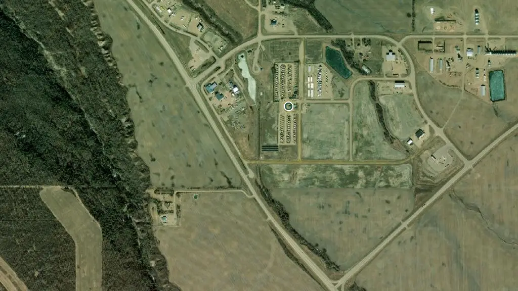 Aerial view of Rendez-Vous RV Park and surroundings