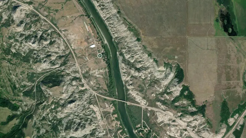 Aerial view of T L Bar Ranch and surroundings